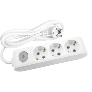 

PnpnElectrıc Viko White With 3 Switches and Grounded Terminals Child Protection Group Socket 3mt 1P + N + GND plastic Portable Use