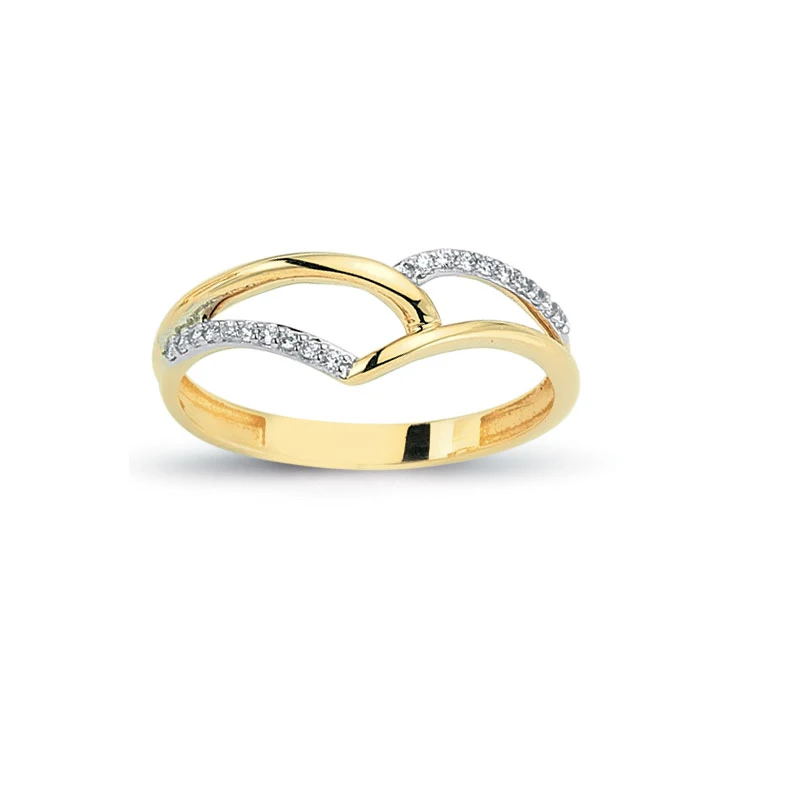 

Модное женское кольцо из твердого золота 14K с художественным дизайном