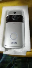 EKEN-Timbre de puerta inteligente con Wifi, cámara de seguridad modelo V5 con intercomunicador y timbre para puerta IP inteligente de visión nocturna con conexión Wifi inalámbrica, perfecta para el hogar