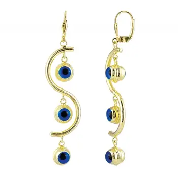 

Triple Dangle Gold Earrings 01-220-EGZ038