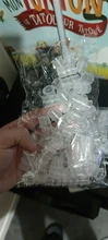 Tazas de tinta desechables de plástico para tatuaje, pigmento de maquillaje permanente, soporte claro tapa de recipiente, accesorio de tatuaje, 100 unidades, S/M/L