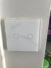 UBARO-Interruptor táctil con Panel de cristal blanco, pulsador estándar europeo de luz Ac230v, 1 Banda, Control único, lámpara de pared
