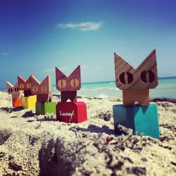 

Wooden Toys Animal Cute Handmade Toy Blocks DIY For Toddler and Children