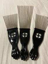 Combs Hair American-Pick-Comb Afro African Black Metal for Styling-Tool Salon-Use