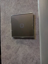 Minitiger-Interruptor táctil para luz de pared, estándar europeo, de lujo, de cristal blanco, 1 entrada y 1 vía