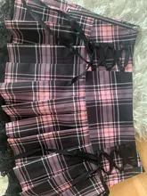 Sweetown-faldas góticas con cordones para mujer, Falda plisada de encaje a cuadros, estilo Punk oscuro, ropa de estética para chica, Y2K, Raya Rosa