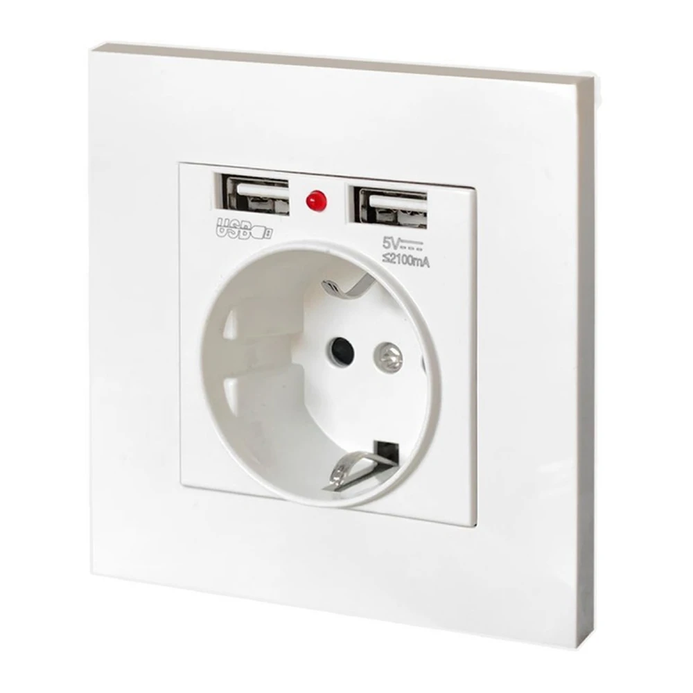 enchufe eléctrico con doble puerto USB 2.1A enchufe con usb para hogar toma de corriente para muro enchufe|Enchufes eléctricos| AliExpress