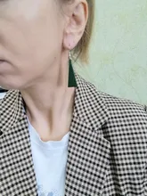 Pendientes de plata de ley 925 con forma de estrella para mujer, aretes largos de madera, estilo Retro, 18