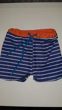 Pantalones cortos de cintura alta para nadar para niños, traje de baño informal a rayas