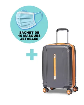 

LYS - Valise Cabine Valise Trolley Rétro Extensible + Un Sachet de 10 pcs Masque jetable
