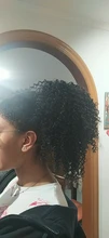 Joy & luck-coleta de pelo rizado Afro para mujer, moño corto con cordón, moño sintético