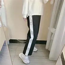 MINGLIUSILI-Pantalón de pierna ancha Kawaii para mujer, pantalones con estampado de conejo a la moda, coreanos, de cintura alta, color rosa, primavera 2021