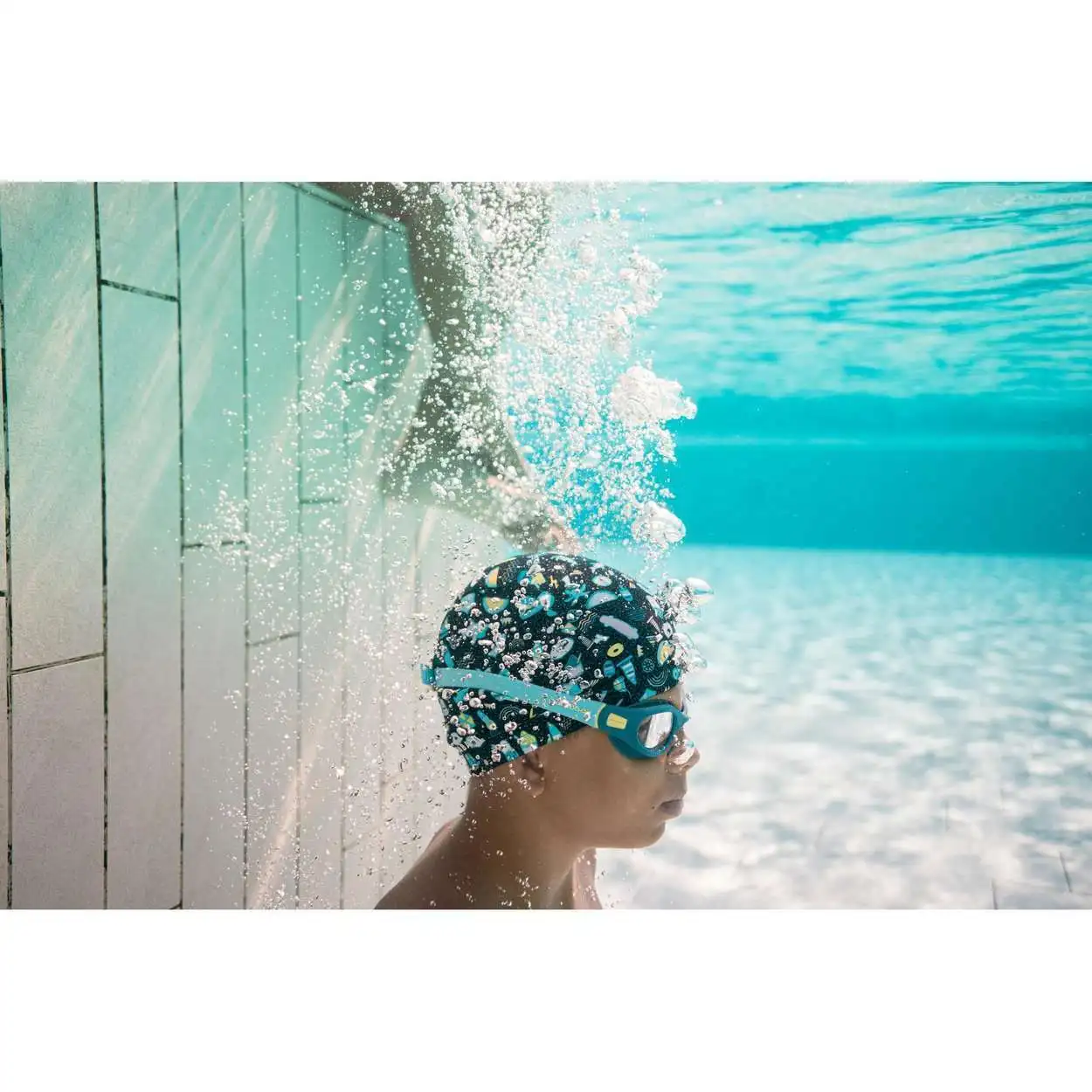 Очки для плавания с прозрачными линзами сине желтые 100 SOFT размер S NABAIJI x Decathlon|Очки