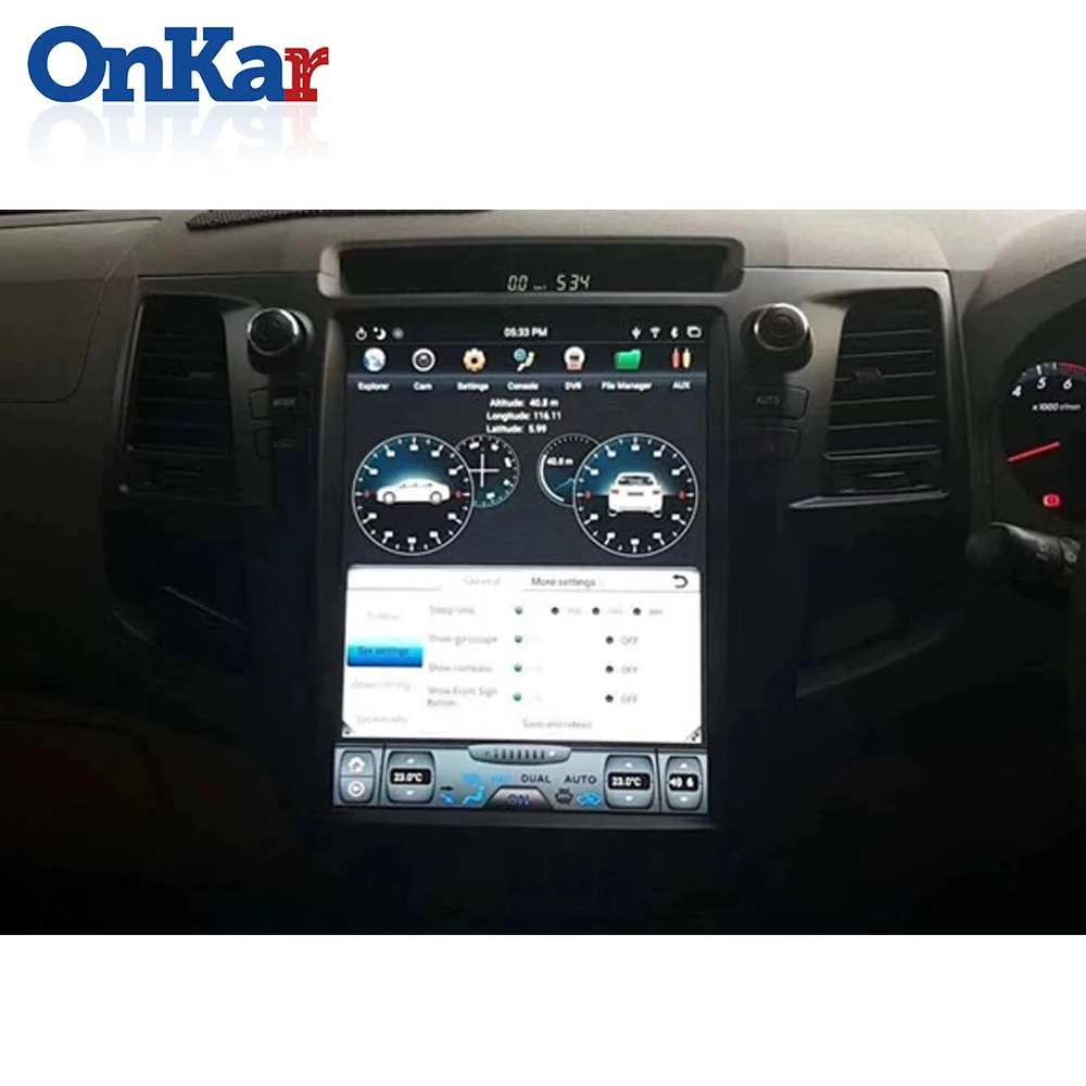 ONKAR Tesla экран радио для Toyota Fortuner 2012- Android 8,1 6 ядерный автомобильный головное устройство Android Авто CarPlay Plug and Play