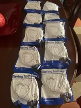 Mascarilla facial FFP2 KN95, máscara de color gris y blanco, 100 unidades