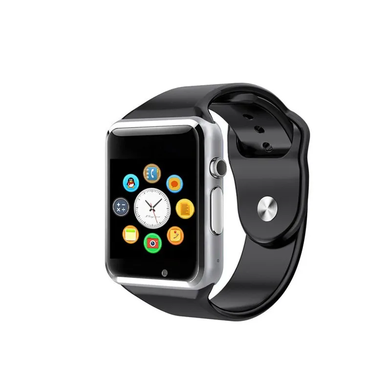 Black sliver A1 наручные часы Bluetooth Смарт часы Спорт Шагомер с sim-камерой Smartwatch для Android часы - Цвет: Black sliver