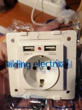 Eu-Power-Socket-Socket Outlet Glass-Panel Usb-Charging-Port Crystal Wall SRAN with 16A
