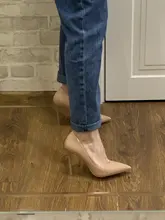 Zapatos de charol conciso para mujer, tacones de oficina puntiagudos, sexys, para fiesta, boda, poco profundos, Color Rojo