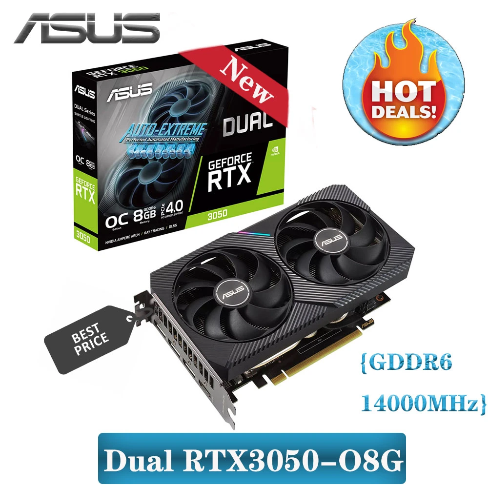 Asus Dual Rtx3050-o8g Graphic Engine Nvidia Geforce Rtx 3050 Video Card  Computer Gaming 14000mhz 8gb Gddr6 14 Gbps Rtx 3050 New - Graphics Cards -  AliExpress