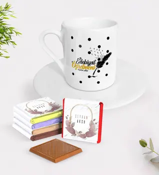

Personalized Letters Öğretmeni Turkish coffee Cup and Chocolate Gift Seti-3