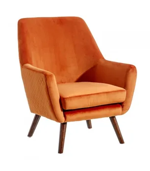 

ARMCHAIR VELVET PUMPKIN FABRIC-WOOD 75X79X90 CM