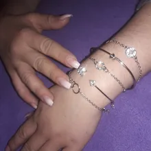 5 unids/set las mujeres pulseras personalidad mosaico de cristal de brújula de apertura flecha nudo cadena redonda exquisita brillante joyería de fiesta