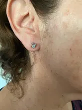 925 de plata esterlina de la joyería de las mujeres de cristal animales de dibujos animados pendientes para niñas de la escuela. Regalo de pendientes de plata y circonita para niña eh1415