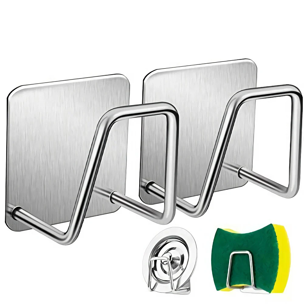 Kitchen Sponges Holder Self Adhesive Sink Sponges Drain Drying Rack