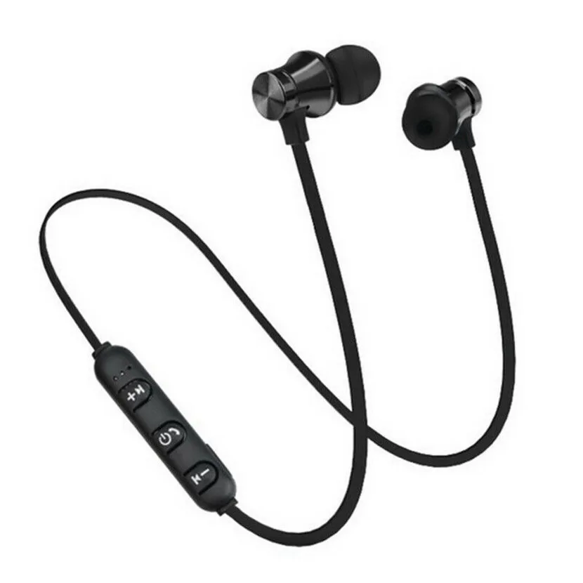 Черный /100 шт XT11 Магнитная Bluetooth 4,2 Беспроводная стерео гарнитура наушники-вкладыши - Цвет: Черный