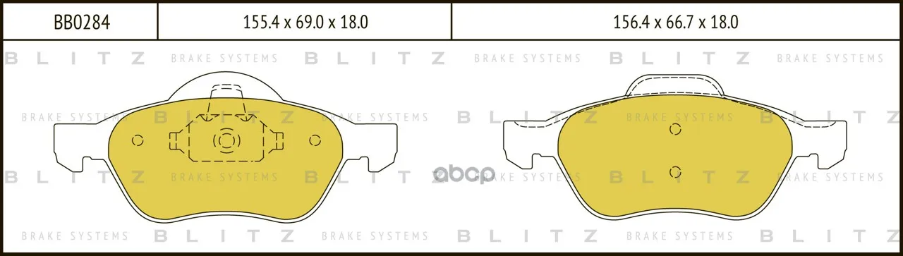Колодки Тормозные Дисковые Blitz Bb0284 Blitz арт. BB0284