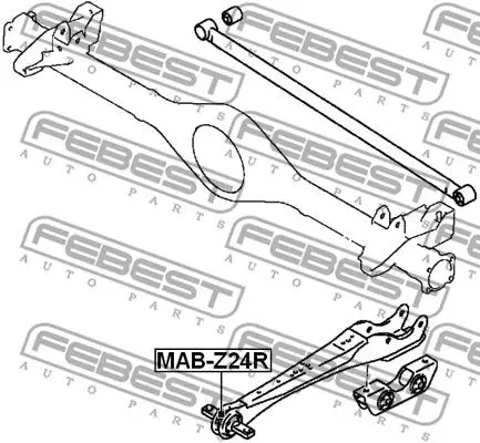 Сайлентблок заднего рычага Mitsubishi Colt 02-12 FEBEST MAB-Z24R