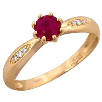 

Esthete ring with Ruby and diamonds in red gold