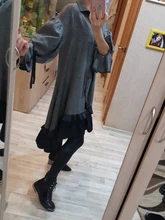 Shirt Dress Long-Sleeve Midi Ruffle Elegant Big-Size Woman Winter Party Lady Patchwork