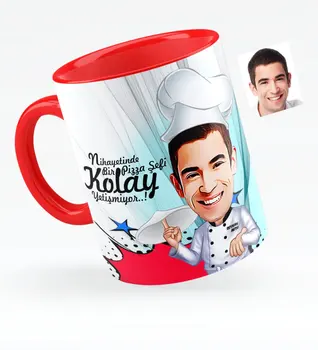 

Personalized Bay Pizza Chief Caricature Of Red Mug Cup-1