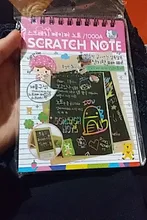Cuaderno de grafiti de bobina Kawaii, libreta para pintar con página negra, libro mágico de dibujo para niños, Bloc de notas, regalo de papelería