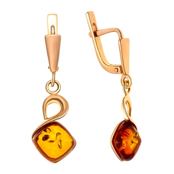 

Silver earrings with Amber cognac and Amber milk
