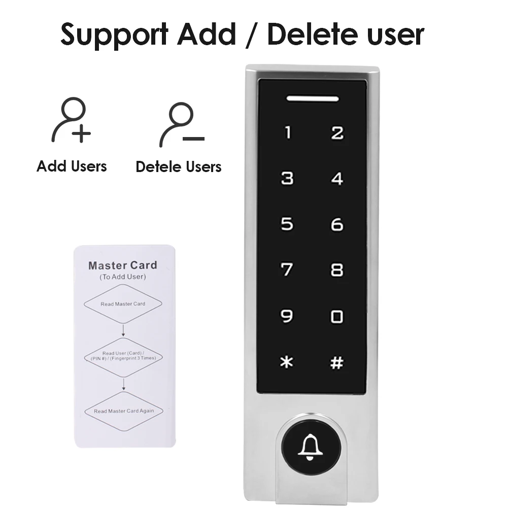 H3/HF3 Wifi APP Access Control Keypad 125Khz RFID Card Reader Electric Lock Wate