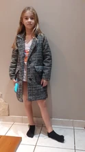 Abrigo grueso de lana para niñas, ropa de moda a cuadros para niños, prendas de vestir exteriores para Otoño e inglés, ropa para adolescentes, escuela