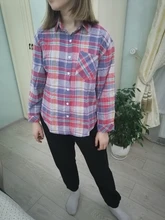 KarSaNy Boyfriend Oversized Shirt Plaid For Women Blouses And Tops Spring Loose Plaid