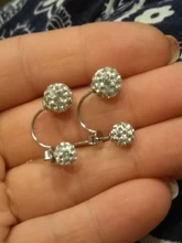 Promoción 925 de moda de plata esterlina U doblar pendiente Shambhala brillante ladiesstud joyería pendientes de alergia libre al por mayor