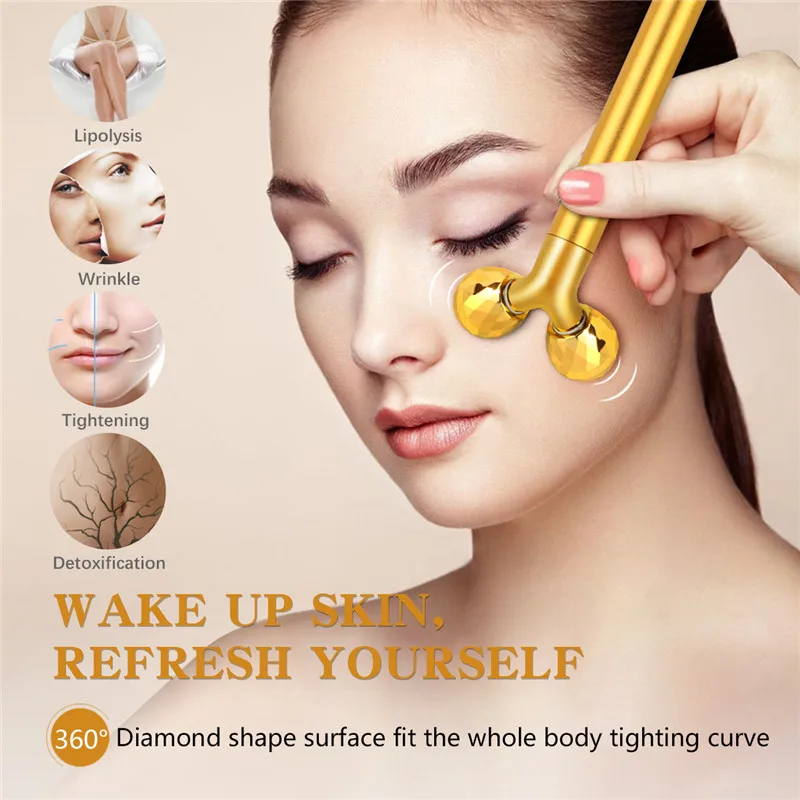 Online Gesicht Straffende 24k Goldene Schönheit Bar Pulse Gesichts Gesicht Massager Elektrische Arm Auge Nase Kopf Massager Anti Falten hautstraffung