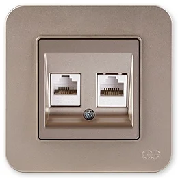 

PnpnElectrıc Gns Radius Metallic Beige Double Data Socket (2 xRJ45 Cat5)
