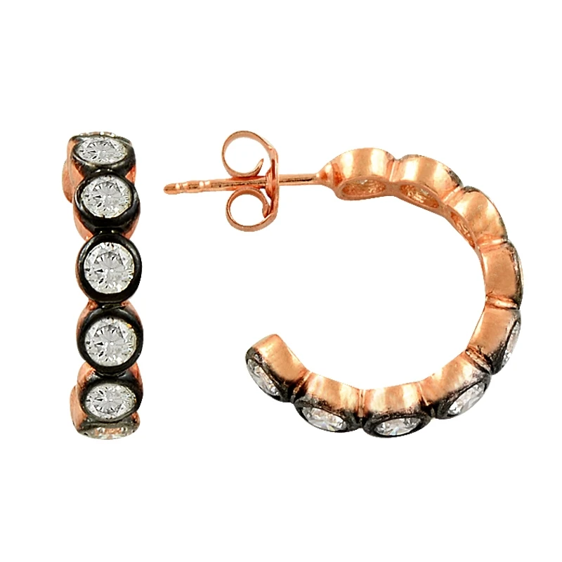 

Armagano 4mm Zirconia stone Pen Big Hoop Earrings