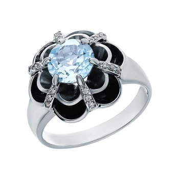 

Silver ring with Topaz and cubic zirconia sunlight sample 925