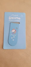 (4 unids/lote) lindo unicornio marcador con imán de dibujos animados papelería creativo Mini Clip de libro carpeta