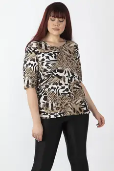 

Sans Textile Women Leopard Print Blouse 65 N16086