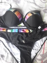 Print Swimsuit Bikini-Set Biquini Beachwear Push-Up Polka-Dots Black Sexy Plus-Size 3XL