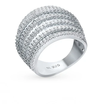 

Silver ring with cubic zirconia sunlight sample 925 test