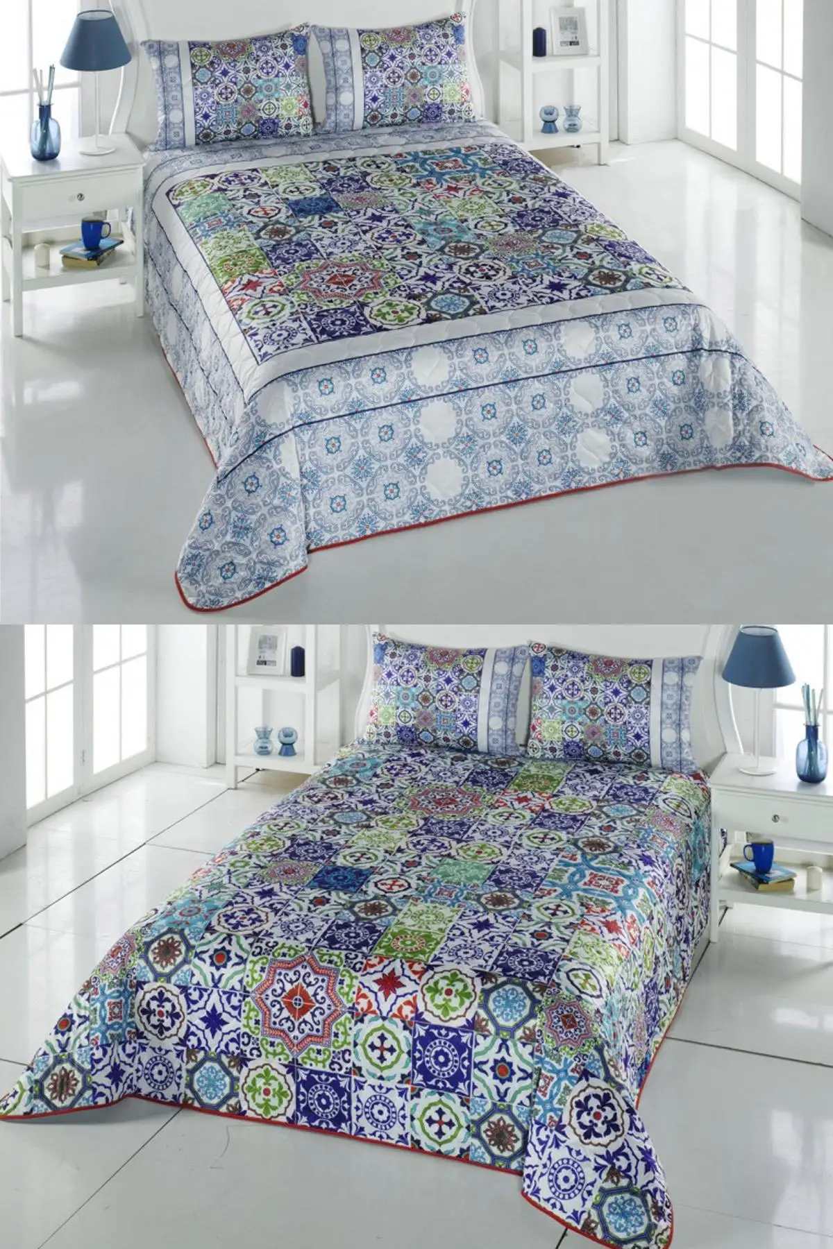 

Tile Double Sided Bed Cover Set