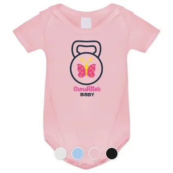 

COCOWOD CrossFit Onesie Baby 100% Cotton Short Sleeve Eco-Friendly Vinyl #BBMA1700
